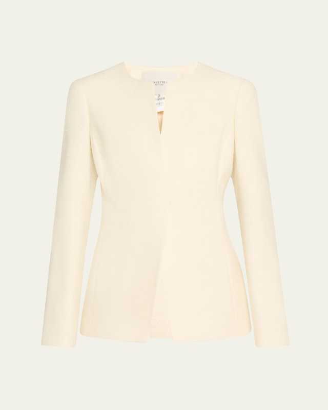 Cutaway Tailored Wool-Blend Jacket